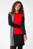Roman Red Colour Block Knitted Jumper Dress
