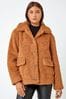 Roman Brown Short Soft Teddy Coat