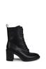 Linzi Black Rylie Lace Up Block Heel Ankle Boots