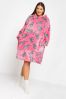 Yours Curve Pink Conversational Animal Snuggle Blanket Hoodie