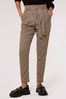 Apricot Brown Heritage Check Paperbag Trousers