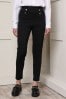 Threadbare Black Slim Fit Ladies Military Button Stretch Ponte Trousers