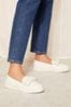 Friends Like These White Regular Fit Faux Leather Bow Slip On Trainers, Regular Fit