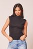 Lipsy Black Cosy High Neck Knitted Vest Top