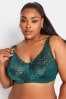 Yours Curve Green Hi Shine Non Wired Non Padded Bra