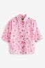 Benetton Pink Floral Cotton Shirt