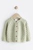 Sage Green Baby Pointelle Knitted Cardigan (0mths-2yrs)