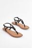 Schwarz - Forever Comfort® Leather Knot Slingback Sandals, Regular/Wide Fit
