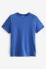 Cobalt Blue Essential 100% Pure Cotton Short Sleeve Crew Neck T-Shirt, Regular