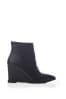 Moda in Pelle Nammie Pointed Toe Wedge Black Ankle Boots