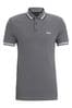 BOSS Grey Contrast Logo Details Cotton Polo Shirt