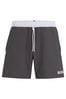 BOSS Grey Contrast-logo Swim Shorts In Recycled Material