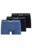 BOSS Navy blue Three-Pack of Stretch-Cotton Trunks With Logo Waistbands