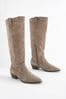 Mink Brown Forever Comfort® Stitched Detail To The Knee Western/Cowboy Boots