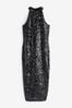 Sosandar Black Sequin Halter Neck Wow Dress