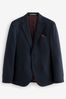 Navy Slim Fit Textured Suit Jacket, Slim Fit