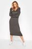 Long Tall Sally Grey Knitted Midi Dress