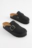 Black Forever Comfort Suede Chunky Footbed Clogs