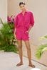 Lipsy Pink Broderie Long Sleeve Summer Beach Shirt, Regular