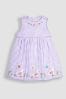 JoJo Maman Bébé Lilac Purple Duck Appliqué Gingham Summer Dress