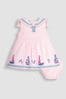 JoJo Maman Bébé Pink Boat Appliqué Sailor Baby Dress