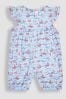 JoJo Maman Bébé Blue Nautical Wave Print Pretty Sunsuit