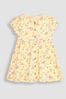 JoJo Maman Bébé Yellow Bunny & Duck Button Through Pet In Pocket Jersey Dress