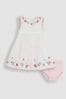 JoJo Maman Bébé White Strawberry Embroidered Baby Dress