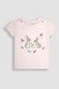 JoJo Maman Bébé Pink Bunny Appliqué T-Shirt