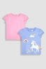 JoJo Maman Bébé Lilac Purple Unicorn & Pink 2-Pack T-Shirts