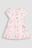 JoJo Maman Bébé Pink Safari Animals Button Front Jersey ruffle-detail Dress