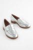 Silber - Forever Comfort® Loafer aus Leder und Veloursleder mit Fersenbesatz