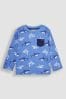 JoJo Maman Bébé Blue Shark Contrast Pocket Top