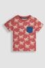 JoJo Maman Bébé Orange Nautical Crabs Contrast Pocket T-Shirt