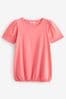 Fluro Pink Short Sleeve Sparkle Jersey Bubblehem Top, Regular