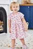 Pink Floral Dinosaur JoJo Maman Bébé Drop Shoulder Jersey Dress