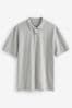 Grau - Reguläre Passform - Short Sleeve Pique Polo Shirt, Regular Fit