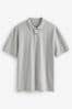 Grey Pique Polo Shirt, Regular