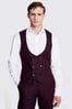 MOSS Claret Red Tailored Fit Flannel Waistcoat