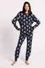 Chelsea Peers Kakadu Druck Langes Pyjama-Set mit Rundhalsausschnitt