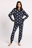 Chelsea Peers Blue Cockapoo Print Crewneck Long Pyjama Set