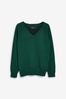 Green Knitted V-Neck School Jumper (3-16yrs)