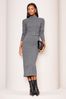 Lipsy Kuscheliges Midi-Pullover-Kleid mit hohem Gürtelausschnitt und Koloratur