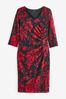 Roman Red Floral Stretch Lace Shift Dress