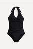 Linzi Black Paros Halterneck Tummy Control Ruched Swimsuit