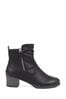 Pavers Heeled Black Ankle Boots