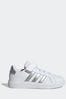 adidas White Sportswear Kids Grand Court Elastic Lace and Top Strap Trainers