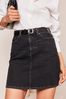 Lipsy Black Denim High Waist Mini Skirt