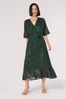 Apricot Green Sequin Lines Kimono Midi Dress