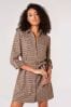 Apricot Brown Heritage Check Tie Shirt Dress